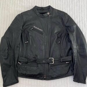 Harley-Davidson Women's Black Leather Motorcycle Jacket | Size XL